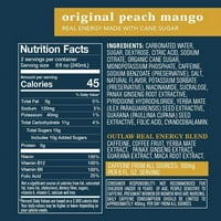 Outlaw Peach Mango Energy Drink, 16oz, CT