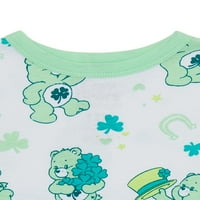 Care Bears kisgyermek Unise Szent Patrik napja, kétrészes pizsama készlet, méretek 12m-5T