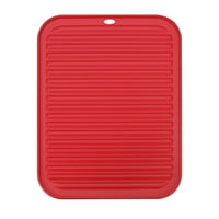 Egyedi olcsó szilikon edény szárító szőnyeg újrafelhasználható mosogató leeresztő pad hőálló piros