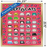 Trends International Kleptocats - Grid Wall poszter 24.25 35.75 .75 Arany keretes változat