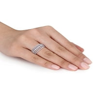 Carat T.W. Gyémánt 10KT Fehérarú Multi Row Anniversary Ring