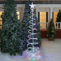 Ünnepi idővilágítású multolor spirál karácsonyfa, lámpák, 6 '