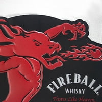 Amerikai művészeti dekoráció Fireball Whisky dombornyomott fém jel - szoba dekoráció Bár, ember barlang, garázs , játékterem