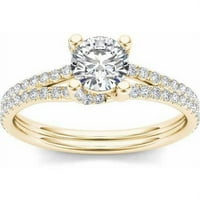 1- Carat T.W. Gyémánt klasszikus eljegyzési gyűrű 14 kt sárga aranyban