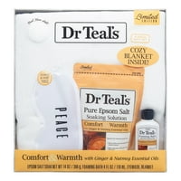 Dr. Teal négyrészes gyömbér és szerecsendió fürdő ajándékkészlete hangulatos takaróval