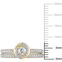 Carat T.W. Gyémánt 10KT sárga arany kavargó menyasszonyi készlet