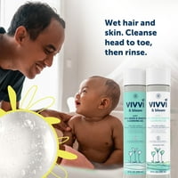 Vivvi & Bloom Gentle 2-in-Tear Free baba mosás és sampon tisztító gél, enyhén illatos, oz