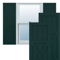 Ekena Millwork 12 W 75 H True Fit PVC Center X-Board Farmhouse rögzített redőnyök, termálzöld