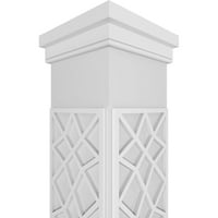 Ekena Millwork 8 W 9'h Craftsman Classic Square nem társított mozaik fretwork oszlop w Prairie Capital és Prairie Base