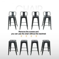Stúdió fémbár székek cserélhető háttámlákkal, étkező pult magas székek, 4 -es szett, matt fekete