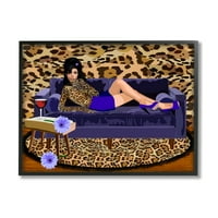 Stupell Industries Bold Winehouse Portré Absztrakt Leopard Pattern Sapa 16, Lynnda Rakos tervezése