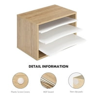 Tier Wood Office Paper szervező asztalhoz, fájlpapír -tartó az otthoni iroda számára