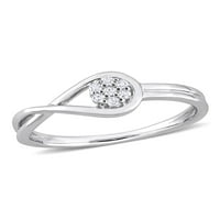 Miabella női gyémánt akcentus ezüst végtelen ígéret gyűrű