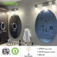 3 világos fürdőszoba hiúság világítótestet, ötrészes all-in-egy fürdőkészlet, szálcsiszolt nikkel, ETL felsorolva