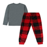 Ünnepi idő fiúk karácsonyi törpék pizsamák, 2-csomag, méretek 4- és Husky