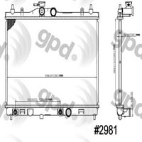 Globális alkatrész-disztribútorok 2981c radiátor illeszkedik: 2007- Nissan Versa