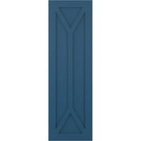 Ekena Millwork 15 W 37 H True Fit PVC San Carlos misszió stílusú rögzített redőnyök, Sojourn Blue