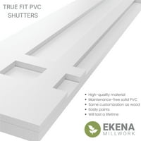 Ekena Millwork 18 W 65 H True Fit PVC San Juan Capistrano Mission Style Rögzített redőnyök, békés kék