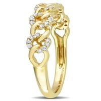 Carat T.W. Gyémánt 14KT sárga arany mini link gyűrű