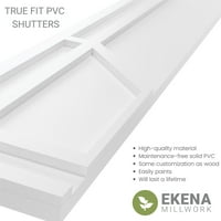 Ekena Millwork 15 W 35 H True Fit PVC Shaker rögzített redőnyök, óceán duzzanat