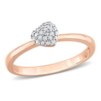 Miabella női gyémánt akcentus 14 kt rózsa arany klaszter szívgyűrű