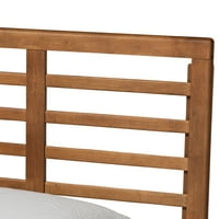 Baxton Studio Delia a század közepén modern dióbarna kész fa ikerméretű platform ágy