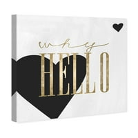 A Wynwood Studio tipográfia és idézi a fali művészet vászon nyomtatványokat a „Why Hello” szerelmi idézetek és mondások - arany,