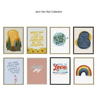 Kate és Laurel Sylvie válassza az öröm keretezett vászonfal művészetét, Jenn Van Wyk, a Coageous & Kind Paper Co. fehér inspiráló