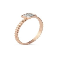 Imperial 1 20Ct TDW gyémánt rózsaszín tónusú ezüst négyzet alakú klaszter ígéret gyűrű