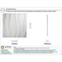 Ekena Millwork 5 8 W 5 8 H téglahullám endurawall dekoratív 3D -s fali panel, fehér
