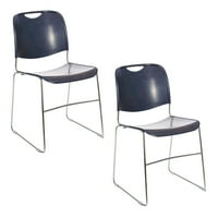 Hampden Burnishings Naomi Collection Premium Stack szék, Navy Blue, 2 -ből
