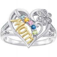 Személyre szabott családi ékszerek büszkeség A Birtstone Anya gyűrűje ezüst, aranyozott, arany vagy fehér aranyban kapható