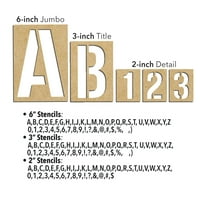 Artskills Multi-Size Letter Stencil Set, számokkal és szimbólumokkal, PC-vel