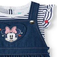 Disney Minnie Mouse Flutter Sleeve Bodysuit és farmer Skirtall, ruhakészlet
