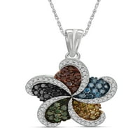JewelersClub Carat T.W. Többszínű gyémánt sterling ezüst medál