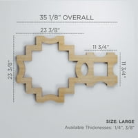 Ekena Millwork 1 8 W 3 8 H 1 4 T nagy Cordova dekoratív fretwork fa fali panelek, Hickory