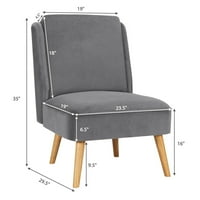 Gimka bársonyos akcentes szék egyetlen kanapé szabadidős szék fa keret szürke