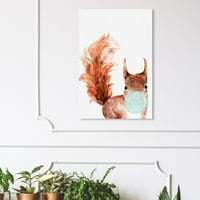 Wynwood Studio 'Squirrel Bubblegum' állatok fal art vászon nyomtatás - barna, fehér, 20 30