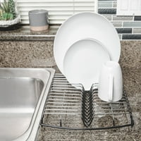 Valódi otthoni innovációk Deluxe mosogató edénytartó, Chrome & Black
