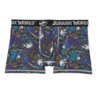 Jurassic World Boy az összes nyomtatott boxer alsónadrág, 4-csomag, XS-XL