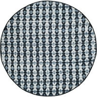 Montauk Jefferson Geometriai Quatrefoils Pamut Futó Szőnyeg, Elefántcsont Kék Fekete, 2 '3 8'