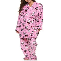 Sleep & Co. Női és női plusz plüss és nadrágos társalgó pizsama alváskészlet, 2dc