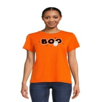 Női Halloween Boo Ghost grafikus póló, őszi rövid ujjú póló az útról az ünneplésre, az S-3XL méretei