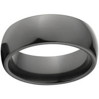 Félkerekű fekete cirkónium gyűrű, magas szoptatott kivitelben
