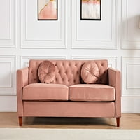 UsprideFurniture Gerame 79.5 '' Velvet négyzet alakú kar kanapé, rózsaszín