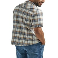Wrangler® férfi rövid ujjú divat szőtt ing, S-2XL méretű