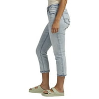 Silver Jeans Co. Női Elyse Mid Rise Capri, derékméret 24-34