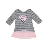 Supergirl logo pulóver kötött tunick és lábging, kétrészes ruhakészlet