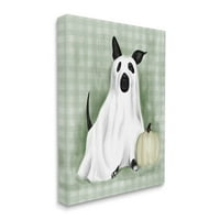Stupell Industries Dog Ghost Halloween jelmez grafikus galéria csomagolt vászon nyomtatott fali művészet, design by lil 'rue