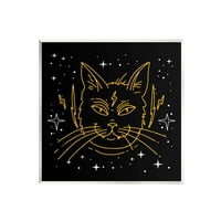 Stupell Industries Starry Cat Lightning Graphic Art Unker keret nélküli Art Print Wall Art, Design by Lil 'Rue